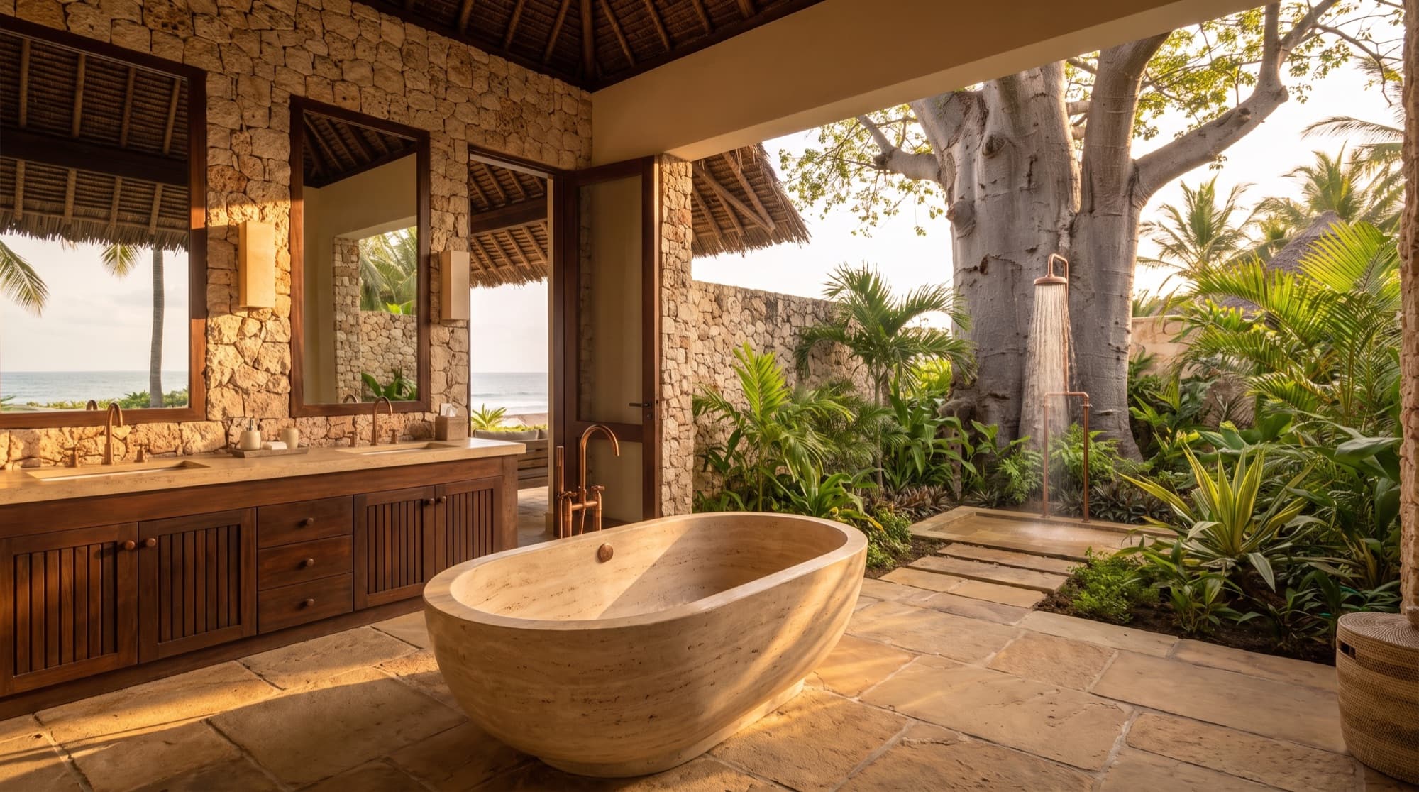Diani Coast Private Villa — Master bathroom