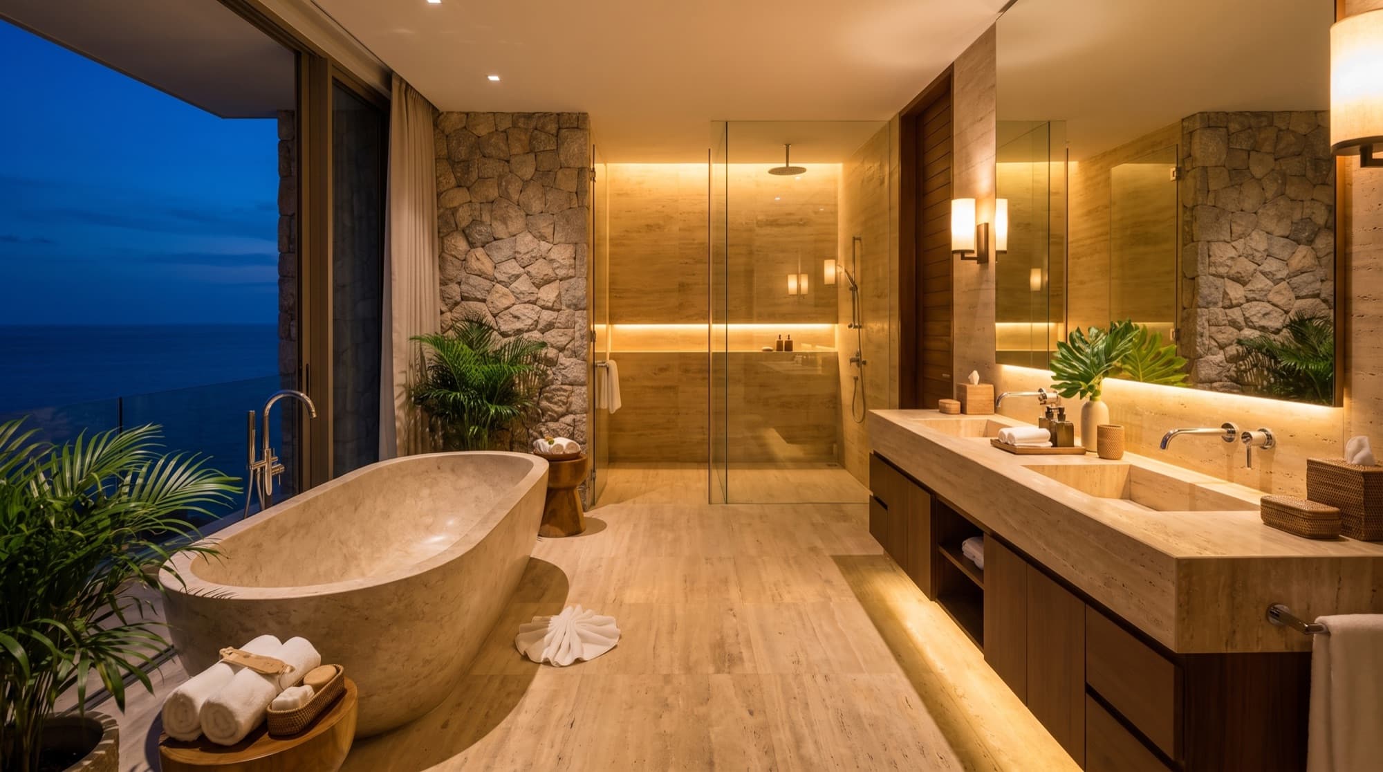 Moonstone Cliff Villa — Master bathroom