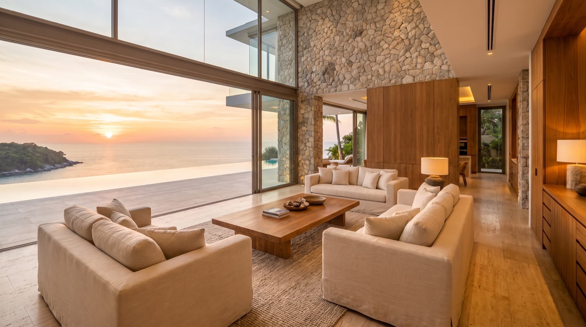 Moonstone Cliff Villa — Living room