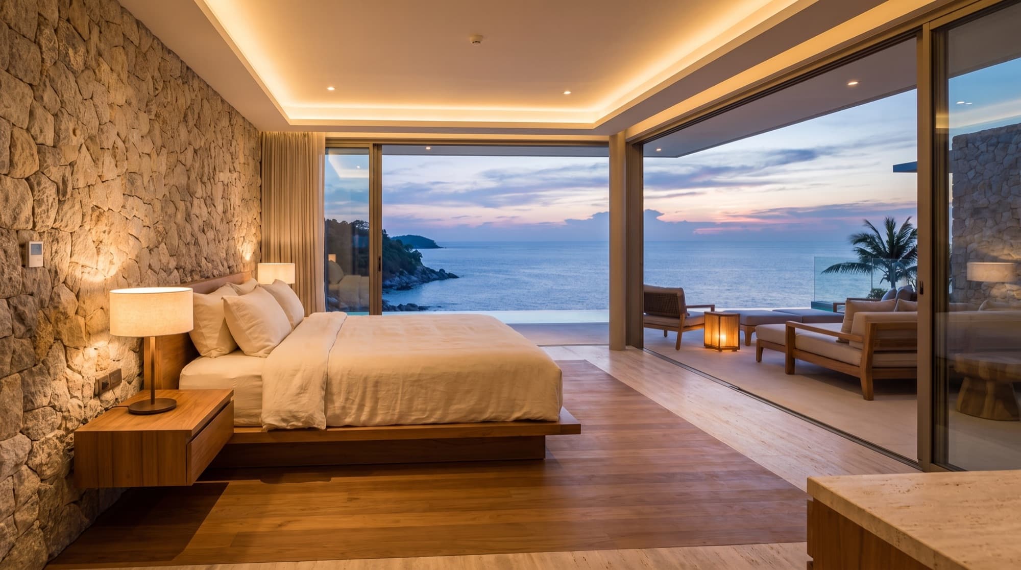 Moonstone Cliff Villa — Master bedroom