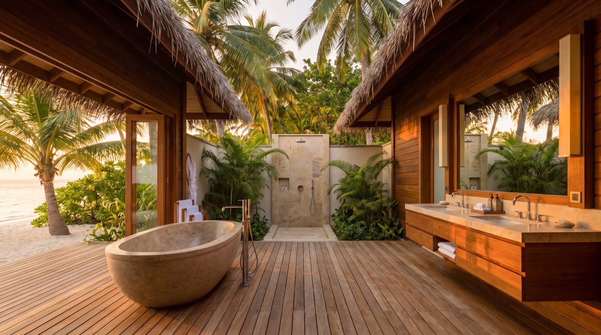 Ocean Palm Retreat — Master bathroom