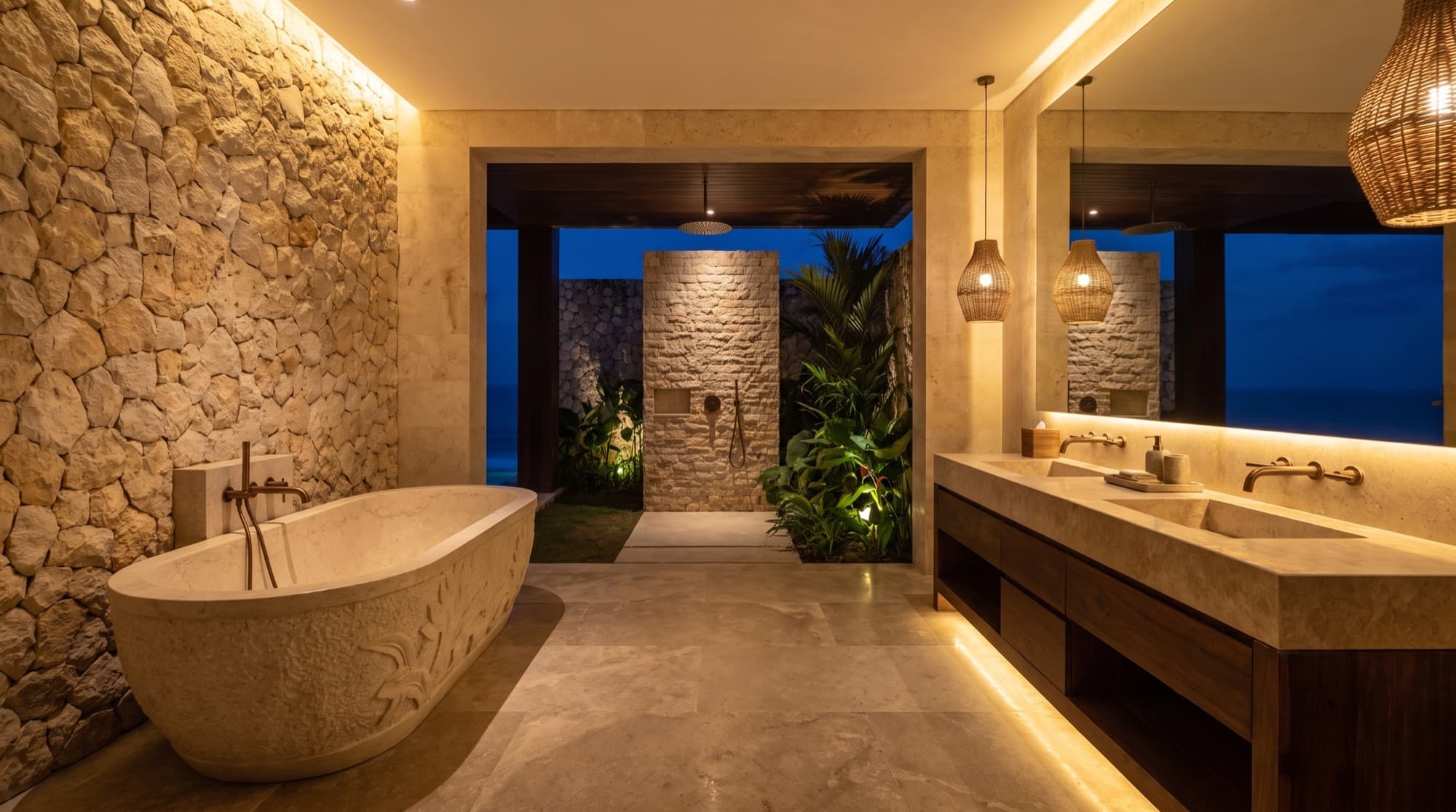 Uluwatu Sky Villa — Master bathroom